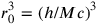 r_{0}^{3} = (h/Mc)^{3}