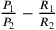 \frac{P_1}{P_2} - \frac{R_1}{R_2}
