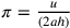 \pi=\frac{u}{(2ah)}