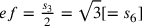 ef=\frac{s_3}{2}=\sqrt{3}[=s_6]