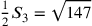 \frac{1}{2}S_3=\sqrt{147}