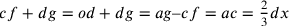 cf+dg=od+dg=ag–cf=ac=\frac{2}{3}dx