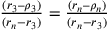 \frac{(r_3–\rho_3)}{(r_n-r_3)}=\frac{(r_n–\rho_n)}{(r_n-r_3)}