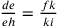 \frac{de}{eh}=\frac{fk}{ki}
