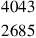 \begin{matrix}4043\\[0mm]2685\end{matrix}