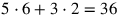 5\cdot 6 + 3\cdot 2=36