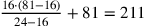 {16\cdot (81-16)\over 24-16}+81=211