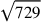 \sqrt{729}