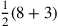 {1\over 2}(8+3)