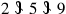 2~\scalebox {-1}[1]{\ell }~5~\scalebox {-1}[1]{\ell }~9