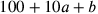 100+10a+b