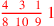 \leavevmode {\color {red}{4~\,\,\,3\,~\,1\over 8~\,10~\,9}\,1}