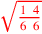 \leavevmode {\color {red}\sqrt{1~\,4\over 6~\,6}}