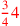 \leavevmode {\color {red}{3\over 4}4}