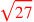 \leavevmode {\color {red}\sqrt{27}}