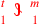 \leavevmode {\color {red}{t\atop 1}~\scalebox {-1}[1]{\ell }~{m\atop 1}}