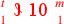 \leavevmode {\color {red}{t\atop 1}~\scalebox {-1}[1]{\ell }~\hbox{10}~{m\atop 1}}