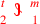 \leavevmode {\color {red}{t\atop 2}~\scalebox {-1}[1]{\ell }~{m\atop 1}}