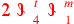 \leavevmode {\color {red}\hbox{2}~\scalebox {-1}[1]{\ell }~{t\atop 4}~\scalebox {-1}[1]{\ell }~{m\atop 1}}