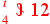 \leavevmode {\color {red}{t\atop 4}~\scalebox {-1}[1]{\ell }~\hbox{12}}