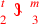 \leavevmode {\color {red}{t\atop 2}~\scalebox {-1}[1]{\ell }~{m\atop 3}}