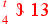 \leavevmode {\color {red}{t\atop 4}~\scalebox {-1}[1]{\ell }~\hbox{13}}