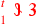 \leavevmode {\color {red}{t\atop 1}~\scalebox {-1}[1]{\ell }~\hbox{3}}
