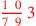 \leavevmode {\color {red}{1~\,0\over 7~\,9}\,3}